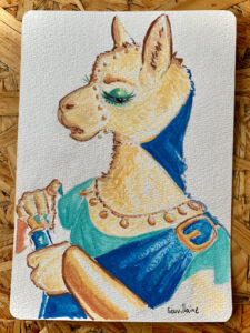 Llama - Watercolor Painting Practice rez